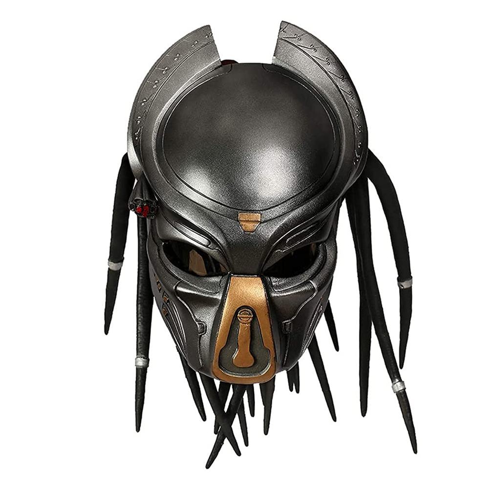 LIANGLIDE Predator Helmet Mask Halloween Masque Helmet Latex Full Head Cover Crazy Party Headgear Props Predator Mask for Halloween, Black