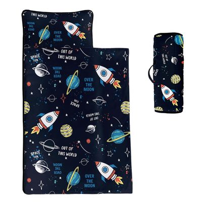 NaFurAhi Space Ship Galaxy Sleeping Bag Nap Mat Set - 50"x21" Space, Polyester, Standard - 50"x21"