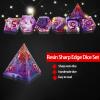 LDICEK Resin Dice Set 7 Pieces, Sharp DND Dice Set with Dice Box Handmade Multi-Side D&D Dice Colorful Dungeons and Dragons Game Dice Role Playing RPG Magic Table Game (Scarlet Letter) view 2