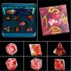 LDICEK DND Dice Set Sharp Edge Dice Set 7 Piece DND polyhedral Dice Numbers with Gold Leaf Exquisite Tin Box Packaging,Ideal for Dungeons & Dragons RPG and Board Games (IM-MVTG-4RG6) view 1