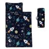Datura home Space Nap Mat - Space Ship Galaxy Sleeping Bag with Removable Pillow - Daycare and Sleepovers Preschool Kindergarten Bedding Set for Kids Toddler Boys Girls (60"x21" Space) view 1