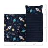 Datura home Space Nap Mat - Space Ship Galaxy Sleeping Bag with Removable Pillow - Daycare and Sleepovers Preschool Kindergarten Bedding Set for Kids Toddler Boys Girls (60"x21" Space) view 2