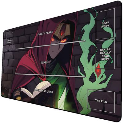 AI Painting TCG Playmat - MTG Trading Card Game Mat with Zones, 24x14 Inches Premium MTG Playmat - The Perfect Companion for Intense Card Battles - Fantasy Dark Vampire Lotus-083