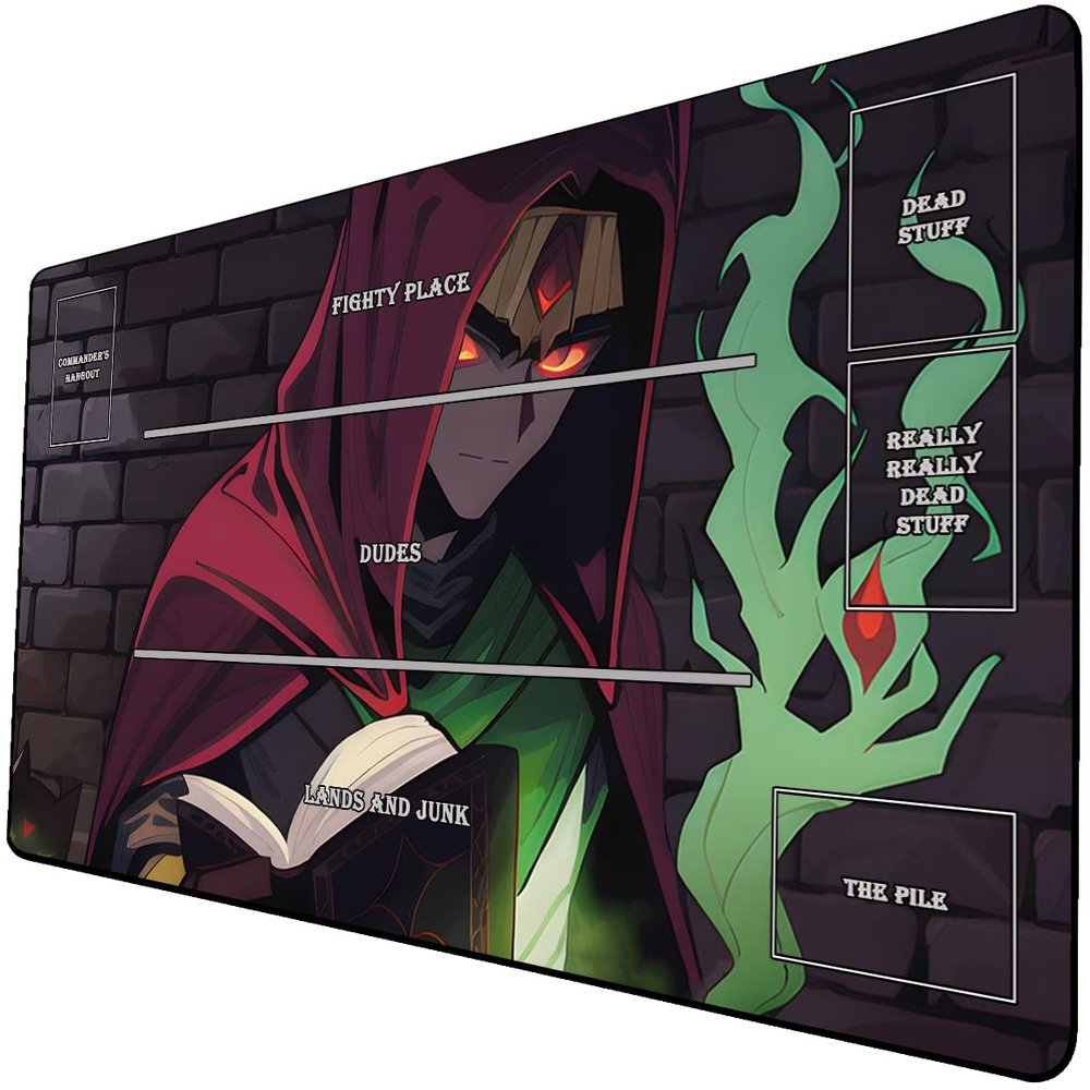 AI Painting TCG Playmat - MTG Trading Card Game Mat with Zones, 24x14 Inches Premium MTG Playmat - The Perfect Companion for Intense Card Battles - Fantasy Dark Vampire Lotus-083