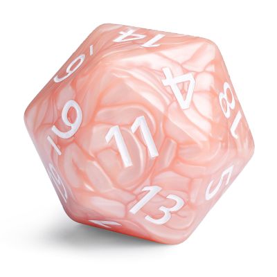 20 Sided DND Dice,D20 Giant Polyhedral Dice,55mm Titan Large Pearl Color D20 Dice,20 Sided Cube D&D Dice Set for Dungeons and Dragons, RPG, MTG Table Games(Beige Pearl)