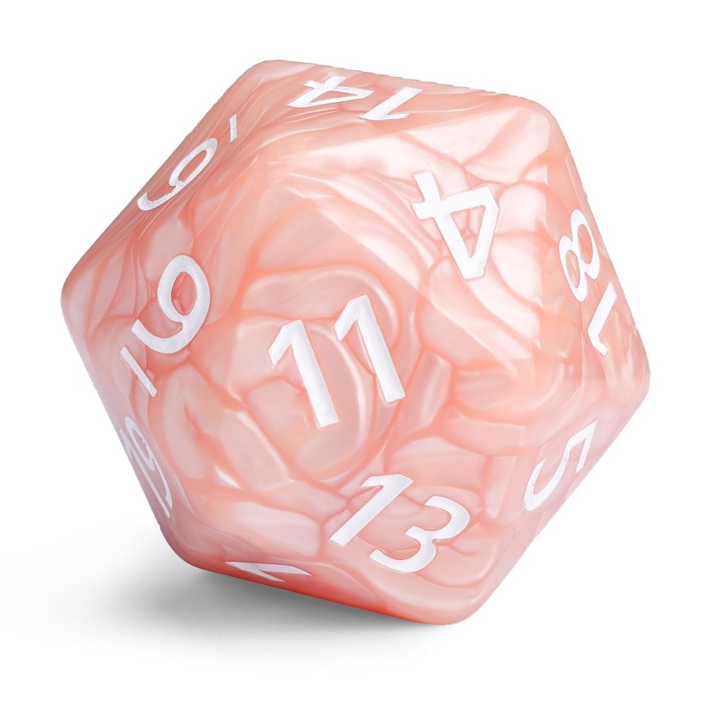 20 Sided DND Dice,D20 Giant Polyhedral Dice,55mm Titan Large Pearl Color D20 Dice,20 Sided Cube D&D Dice Set for Dungeons and Dragons, RPG, MTG Table Games(Beige Pearl)
