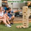 Olsa Giant Tumble Tower 57PCS Wooden Block Stacking Yard Games with Carrying Bag Classic Indoor & Outdoor Game for Adults and Family Party Games for Backyard Lawn Beach Camping (Over 4.2 Ft) view 4