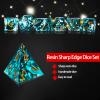 LDICEK DND Dice Set Sharp Edge Dice Set 7 Piece DND polyhedral Dice Numbers with Gold Leaf Exquisite Tin Box Packaging,Ideal for Dungeons & Dragons RPG and Board Games (1C-GO3V-CYXY) view 2