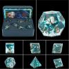LDICEK DND Dice Set Sharp Edge Dice Set 7 Piece DND polyhedral Dice Numbers with Gold Leaf Exquisite Tin Box Packaging,Ideal for Dungeons & Dragons RPG and Board Games (1C-GO3V-CYXY) view 3