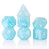 7PCS Polyhedral DND Dice, D&D Dice Set Filled with White and Blue Swirls for Role Playing Dice Games as DND RPG MTG Table Games view 1
