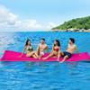 WARMOUNTS Lily Pad Floating Mat for 4 People, 13 x 5 FT Floating Mat Holds 660 Lbs, 3-Layer Tear-Resistant XPE Foam Floating Water Mat for Water Recreation, Lake, Pool, River, Ocean, Boat (Rose Red) view 1