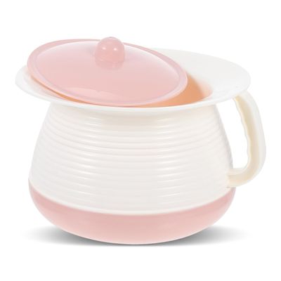Beavorty Chamber Pot Portable Pee Pot and Urine Bucket with Handle Toilet Urine Pot with Lid Ideal for Emergencies Camping Bedside Hospital or Night Use Urinal Potty Training(8 * 7in)