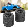 4Pcs RC Tires Set, Black, Rubber Universal Truck Wheel for 1:14 1:16 1:18 Car Model Accessory view 2