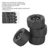 4Pcs RC Tires Set, Black, Rubber Universal Truck Wheel for 1:14 1:16 1:18 Car Model Accessory view 3