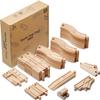 SainSmart Jr. Wooden Train Track 52 PCS, Track Expansion Compatible with All Major Brands Toddler Railway Toy Train Set Boys Train Set 3+ view 1