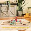SainSmart Jr. Wooden Train Track 52 PCS, Track Expansion Compatible with All Major Brands Toddler Railway Toy Train Set Boys Train Set 3+ view 2