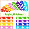 Gejoy 200 Pcs Paw Print Rubber Bracelets Multicolor Silicone Stretch Wristbands for Birthday Party Supplies(Multicolor) view 2