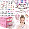 FOVRPUIB Jewelry Toys-for-Girls, Toddler Girls Toys Age 6-8 Years Old Kids Play Jewelry, Princess Necklaces Bracelet Kit Lovely Rings for 6 7 8 9 Year Old Dress Up Birthday Christmas Gift Party Favors view 1