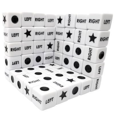 Ahoper 50 Pieces Left Right Center Dice Only 50 Dices Bulk Dice Game, 16mm Standard Size, Easy to Grip.