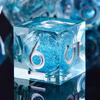 YEMEKO Handmade Liquid DND Dice Set, Liquid Core DND Dice Quicksand Ball, 7 Accessories Dice for Dungeons and Dragons, RPG Polyhedral Resin Sharp Edge Dice Roleplaying (Liquid Teal) view 1