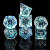 YEMEKO Handmade Liquid DND Dice Set, Liquid Core DND Dice Quicksand Ball, 7 Accessories Dice for Dungeons and Dragons, RPG Polyhedral Resin Sharp Edge Dice Roleplaying (Liquid Teal) view 4