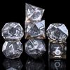 YEMEKO Handmade Liquid DND Dice Set, Liquid Core DND Dice Quicksand Ball, 7 Accessories Dice for Dungeons and Dragons, RPG Polyhedral Resin Sharp Edge Dice Roleplaying(Liquid Dark) view 3