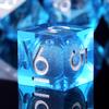 YEMEKO Handmade Liquid DND Dice Set, Liquid Core DND Dice Quicksand Ball, 7 Accessories Dice for Dungeons and Dragons, RPG Polyhedral Resin Sharp Edge Dice Roleplaying Liquid Blue  view 1