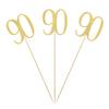 Gold Glitter 90th Birthday Centerpiece Sticks, 12-Pack Number 90 Table Topper Anniversary Party Decorations view 1