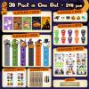 30 Pack Halloween Party Favors Stationery Set for Kids Classroom, 240+ piece Halloween Goodie Bags Fillers Bulk for Trick or Treat Gift with Pencil, Eraser, Notebooks, Stamper, Rulers, Sticker.. view 2