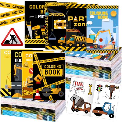 Estune 40 Pcs Construction Trucks Coloring Books Construction Party Favor Coloring Book Set Mini Small Color Booklets Goodie Bag Stuffers for Birthday Party Supplies Activity Gift