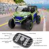OLAKIDS 2 Seater Ride on Car for Kids, 12V UTV Kids' Electric Vehicles with Remote Control, Spring Suspension, Soft Start, Music Bluetooth FM, Battery Powered for Ages 3-8 (Green) view 4