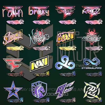 2022 Rio Major, 2021 Antwerp csgo Print Set Peripheral Stickers, Titan Holographic Stickers (2022 Antwerp Holographic Stickers 1 Set of 16)