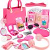 Little Girl Purse with Pretend Makeup for Toddlers, 49PCS Kids Play Purse Set - Princess Toy Accessories, Pretend Play Headset Wallet Phones Sunglasses Keys Credit Cards Birthday Gift for Girls Age 3+ view 1