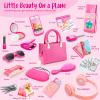 Little Girl Purse with Pretend Makeup for Toddlers, 49PCS Kids Play Purse Set - Princess Toy Accessories, Pretend Play Headset Wallet Phones Sunglasses Keys Credit Cards Birthday Gift for Girls Age 3+ view 2