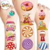 96 PCS Cute Candyland Candy Land Pre-Cut Temporary Tattoos for Kids Theme Birthday Party Decorations Supplies Favors Decor Stickers Tattoo Gifts for Girl Boys Noel School Rewards view 1