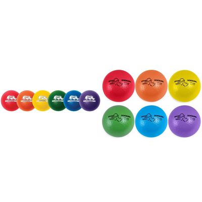 Champion Sports Rhino Skin Dodgeballs: Basic 6 Inch Set for Kids + 8 Inch Set for Older Kids & Adults