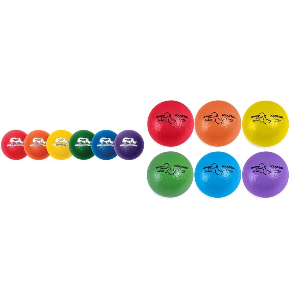 Champion Sports Rhino Skin Dodgeballs: Basic 6 Inch Set for Kids + 8 Inch Set for Older Kids & Adults