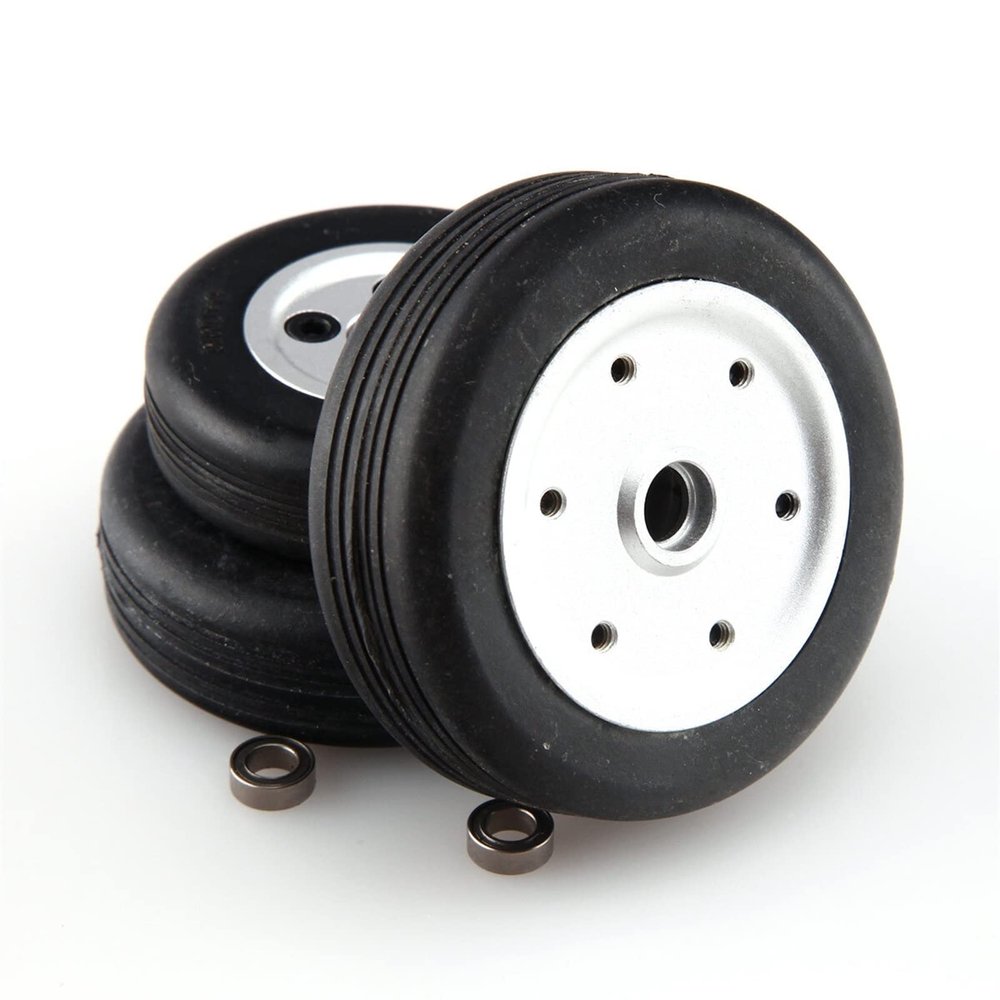 ZHIPAIJI Airplane Rubber Wheel, 1 pc Rubber Wheel with Aluminum Hub Dia 40/45/50/55 /60 Airplane Electric Retract Landing Turbojet for Airplane Plane Model Accessories Spare Part (Color : 40mm 1pc)