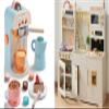 Tiny Land New Modern Play Kitchen for Kids & Kids Coffee Maker Wooden Kit, Toy Kitchen Set with Plenty of Play Features, Gift for Ages 3+ view 1