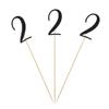 Black Glitter 2nd Birthday Centerpiece Sticks, 12-Pack Number 2 Table Topper Anniversary Party Decorations view 1