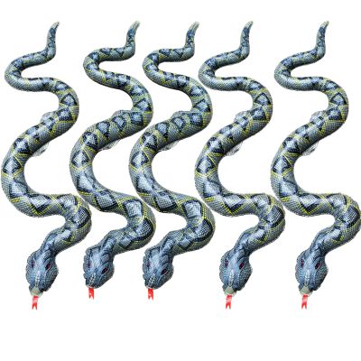 Inflatable Snake,5 Pack Fake Snakes 37.4 inch Large Inflatable Snakes for Garden Pool Halloween Decoration