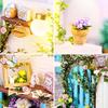 1:24 Scale Creative Room Mini Wooden Doll House Plus Dust Proof,DIY Miniature Dollhouse Kit with Furniture for Kids Teens Adults (Corner of Garden) view 2