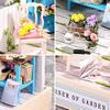 1:24 Scale Creative Room Mini Wooden Doll House Plus Dust Proof,DIY Miniature Dollhouse Kit with Furniture for Kids Teens Adults (Corner of Garden) view 3