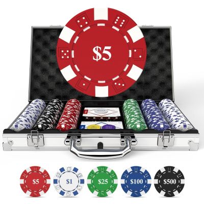HEITOK 300-Piece Numbered Poker Chip Set  11.5g Heavyweight Casino Style Chips with Denominations  Complete Texas Holdem Kit with Aluminum Case, Decks & Dice for Beginners & Family Game Night