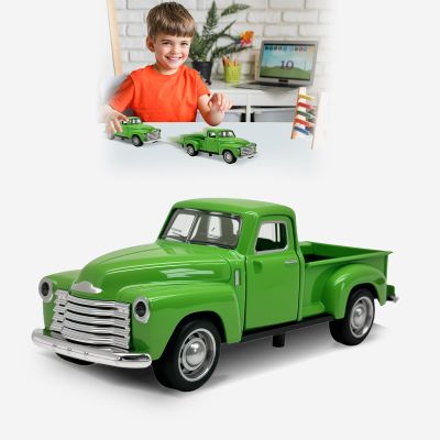 AGSIXZLAN Little Green Truck Toy for Toddlers 2 3 4 5 6 7 8 Year Old Boys Girls,1:32 Alloy Toddlers Car Toy Driveable,Car Door Can Open,Toy Trucks for Kids Easter Christmas Birthday Gifts