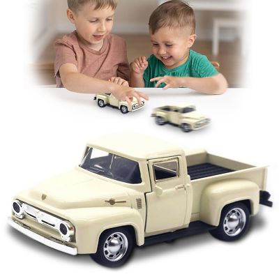 AGSIXZLAN Little Beige Truck Toy for Toddlers 2 3 4 5 6 7 8 Year Old Boys Girls,1:32 Alloy Toddlers Car Toy Driveable,Car Door Can Open,Toy Trucks for Kids Easter Christmas Birthday Gifts