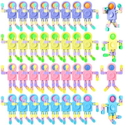 Libima 32 Pcs Robot Fidget Spinner Toys Transformable Sensory Fidget Toys Fingertip Toy Transformable DIY Chain Valentines Day Gifts Men Easter Stocking Stuffers for Teens