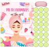 Ireer 38 Pieces Spa Party Games Pin The Cucumbers on The Girl Spa Stickers Poster with Blindfolds Game Makeup Party Decorations for Kids Girl Women Birthday Supplies Decorations view 1