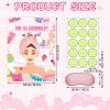 Ireer 38 Pieces Spa Party Games Pin The Cucumbers on The Girl Spa Stickers Poster with Blindfolds Game Makeup Party Decorations for Kids Girl Women Birthday Supplies Decorations view 2