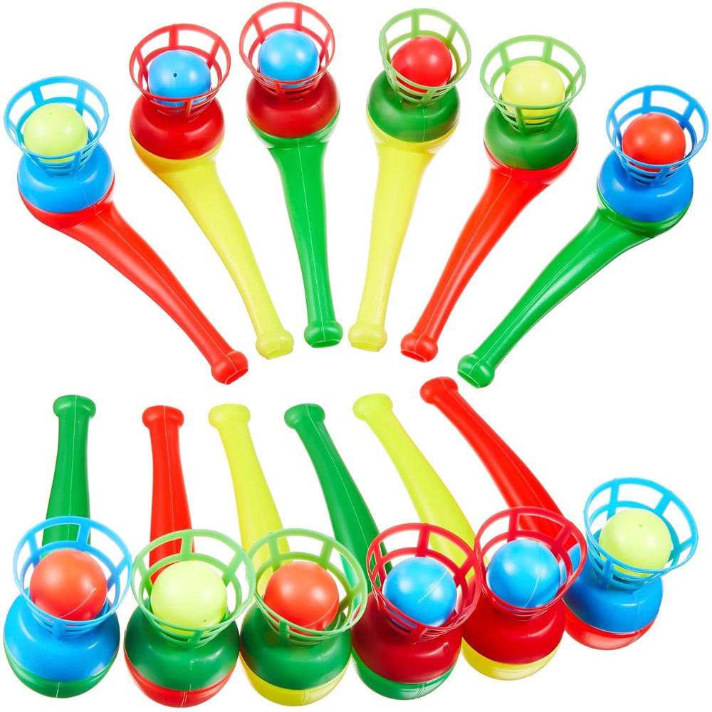 Liliful 50 Pcs Ball Blowing Toy Floating Blow Pipe Balls Stress Reliever Floating Balls Balance Blowing Toy for Birthday Party Balance Game Favors Gift Bag Stuffers Random Color